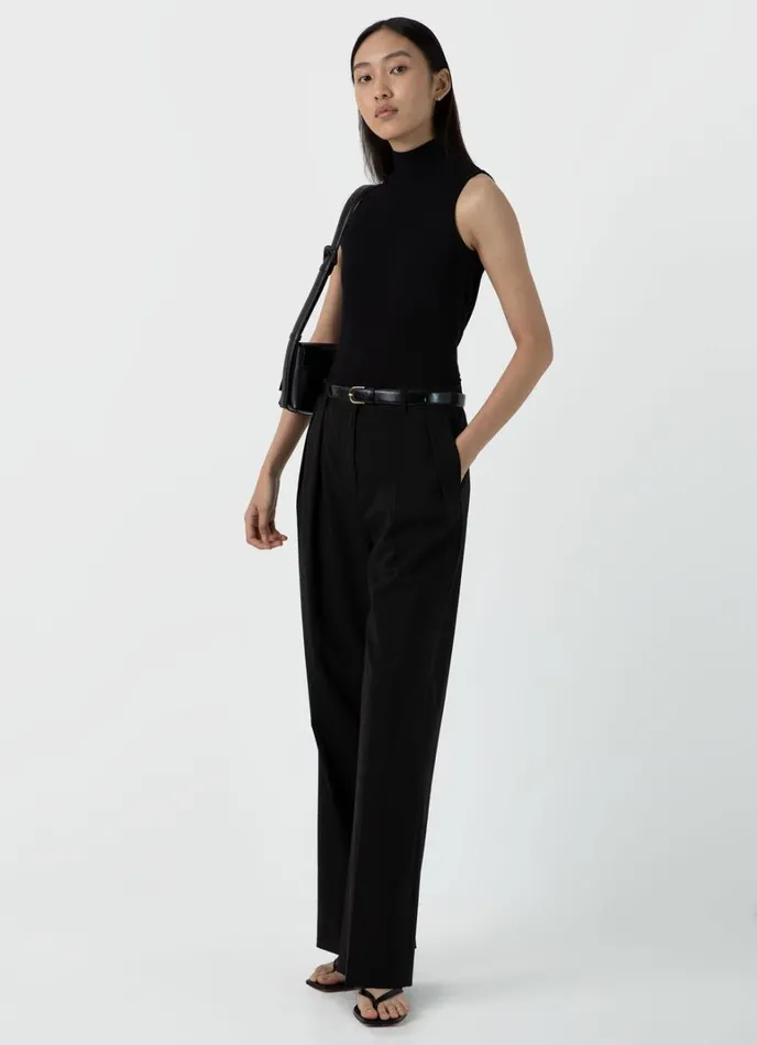 SUNSPEL Tshirts and Tops Sleeveless High Neck Top Black 8211 Women