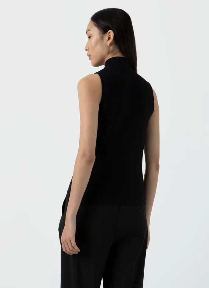 SUNSPEL Tshirts and Tops Sleeveless High Neck Top Black 8211 Women