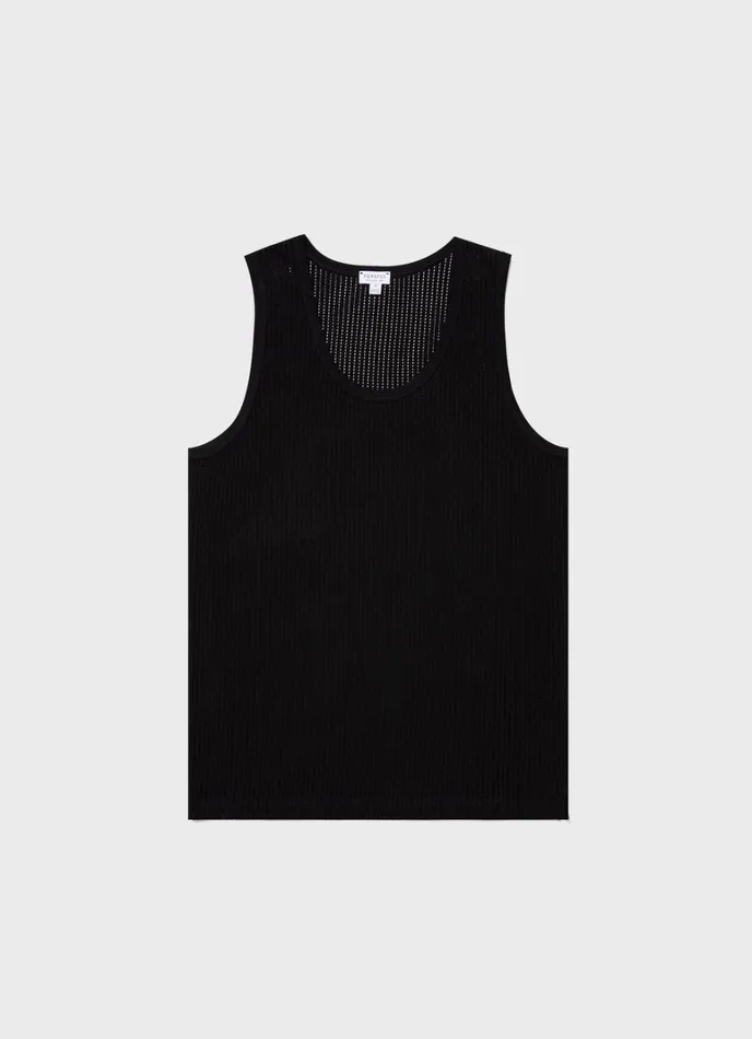 SUNSPEL Tshirts Linear Mesh Tank Top Black 8211 Men