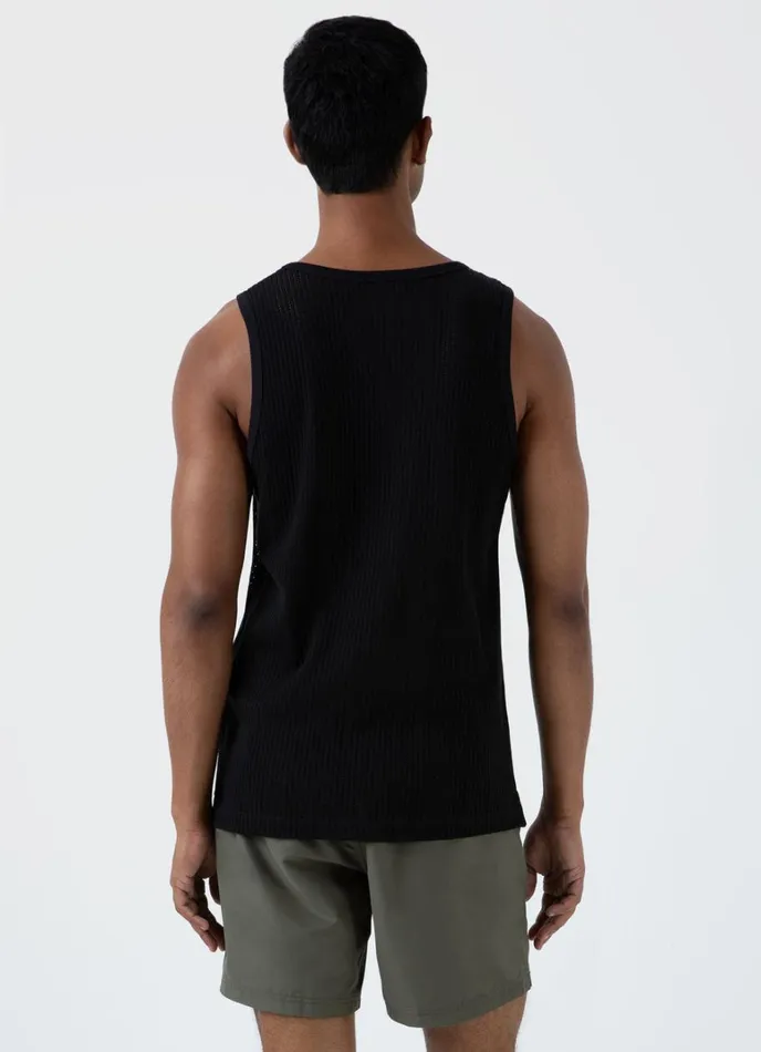 SUNSPEL Tshirts Linear Mesh Tank Top Black 8211 Men