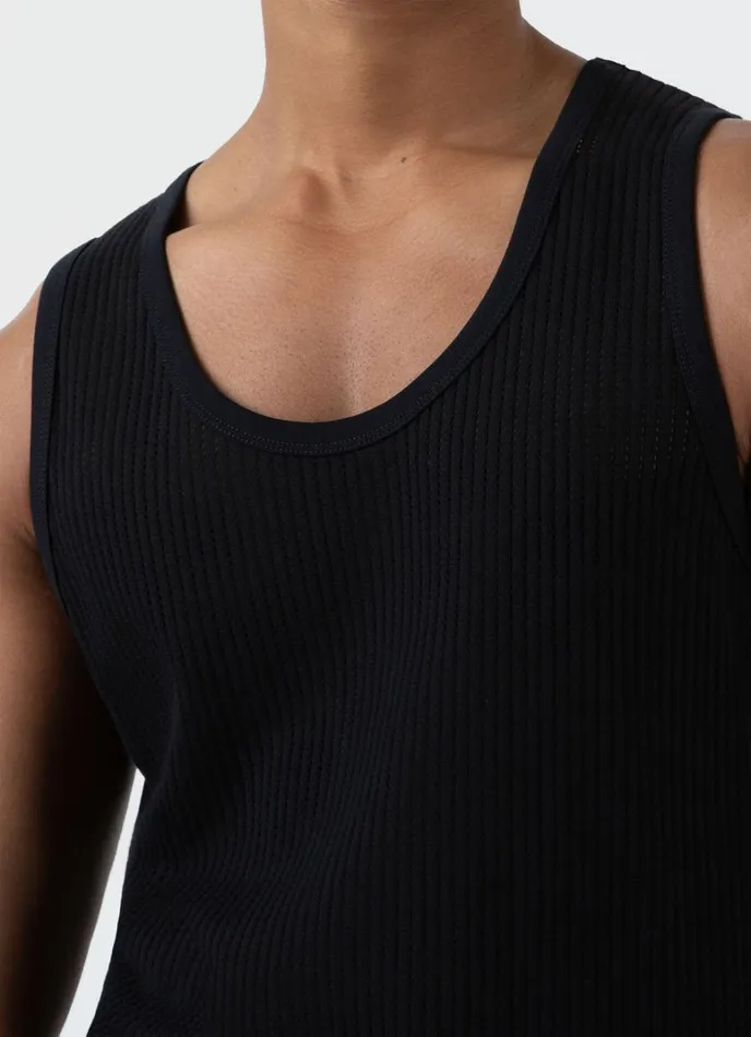 SUNSPEL Tshirts Linear Mesh Tank Top Black 8211 Men