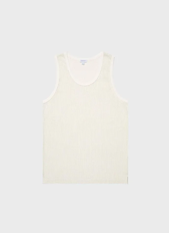 SUNSPEL Tshirts Linear Mesh Tank Top Ecru 8211 Men