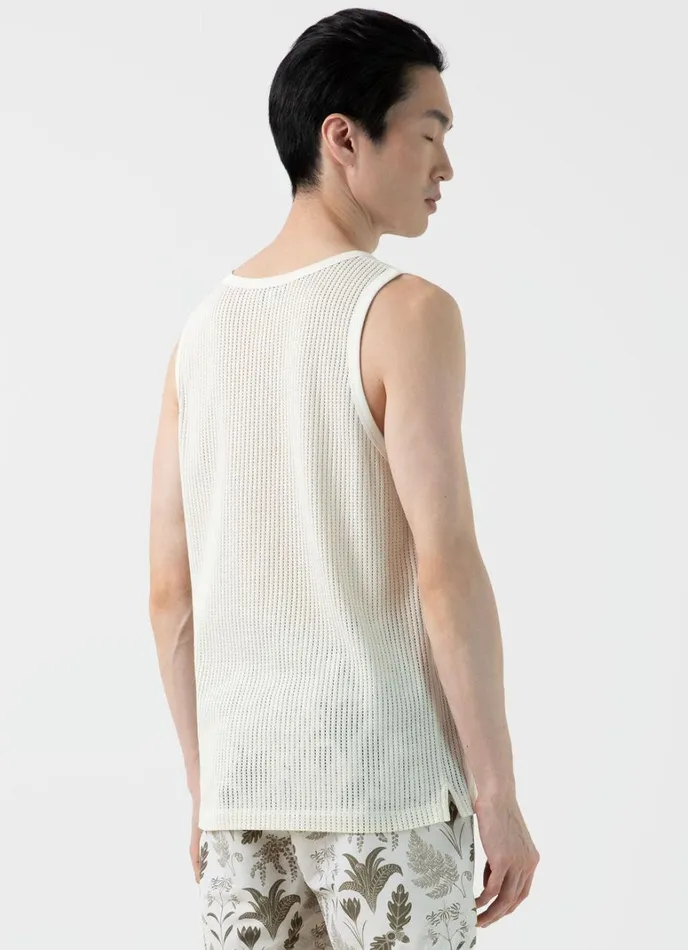 SUNSPEL Tshirts Linear Mesh Tank Top Ecru 8211 Men