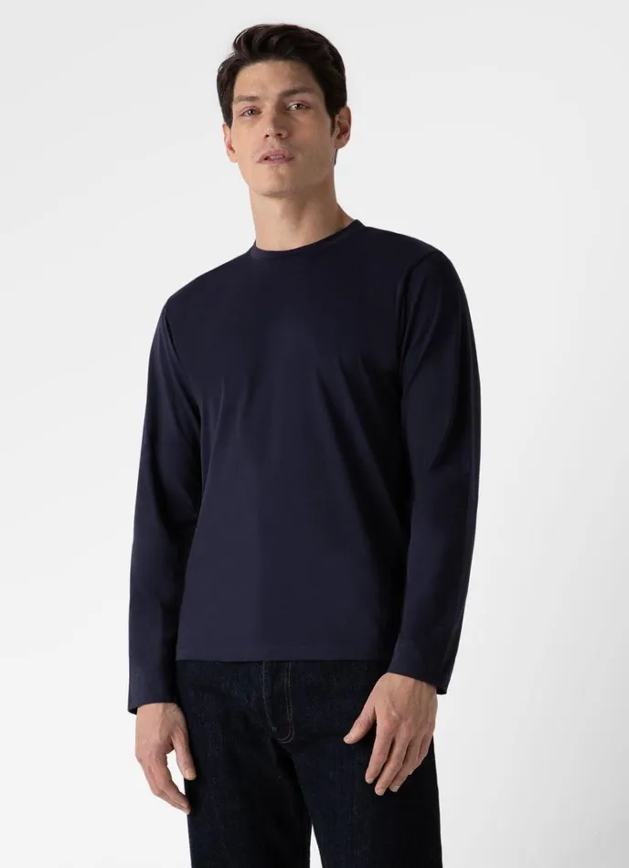 SUNSPEL Tshirts Long Sleeve Riviera Midweight Tshirt Navy 8211 Men