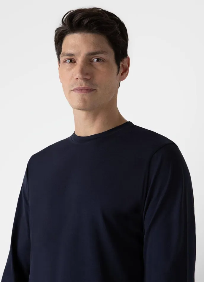 SUNSPEL Tshirts Long Sleeve Riviera Midweight Tshirt Navy 8211 Men