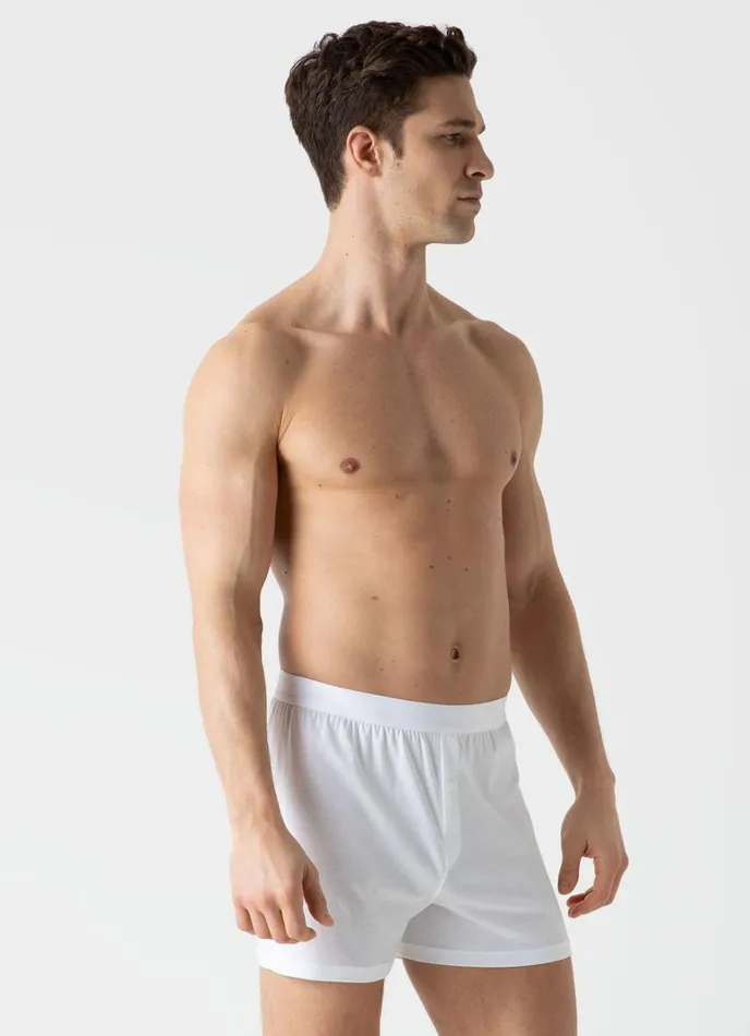 SUNSPEL Trunks and Shorts Sea Island Cotton OneButton Shorts White 8211 Men