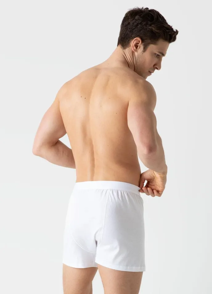 SUNSPEL Trunks and Shorts Sea Island Cotton OneButton Shorts White 8211 Men