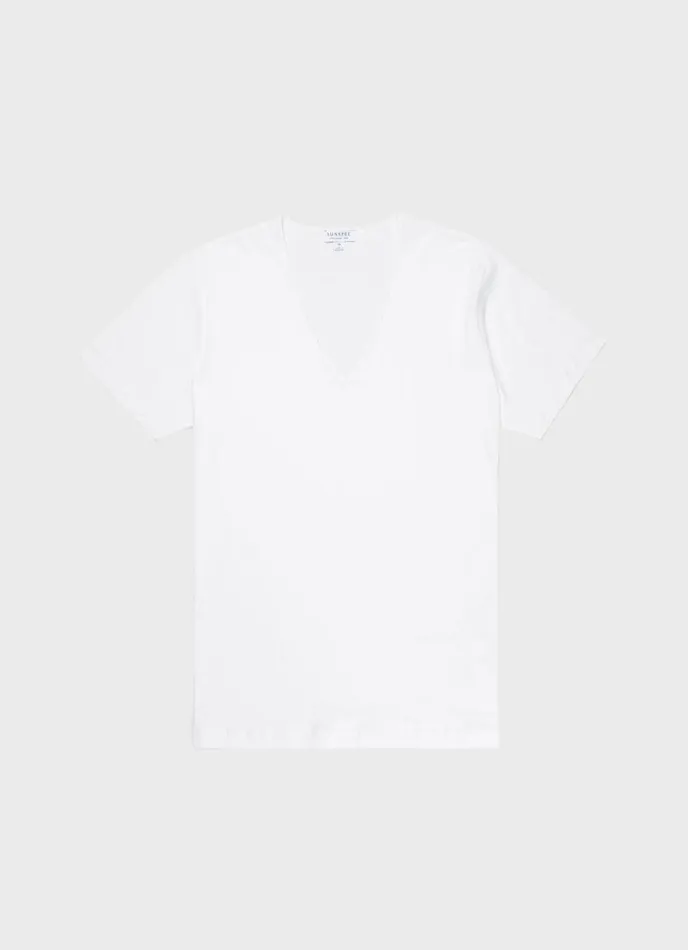 SUNSPEL Underwear Tops Superfine Cotton Underwear Vneck Tshirt White 8211 Men SUNSPEL Underwear Tops Superfine Cotton Underwear Vneck Tshirt White 8211 Men