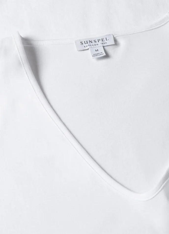 SUNSPEL Underwear Tops Superfine Cotton Underwear Vneck Tshirt White 8211 Men