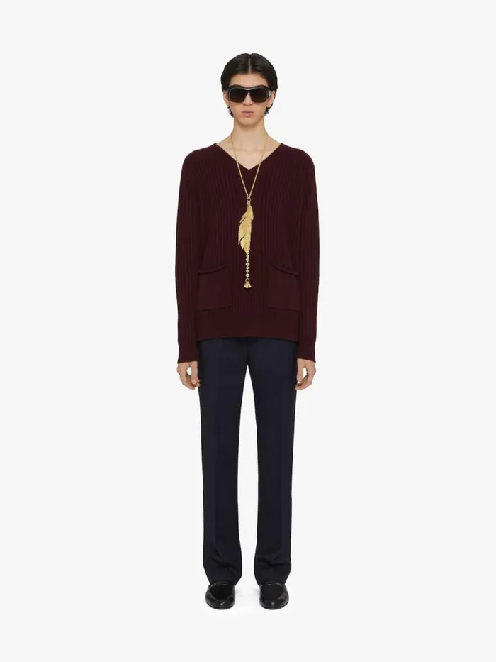 Sweater In Cashmere Plum Men Givenchy Sweaters