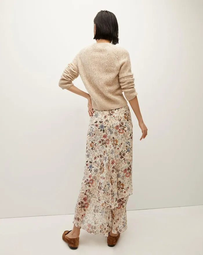 Sweaters Shop Veronica Beard Delent Knit Cardigan Heather Sand