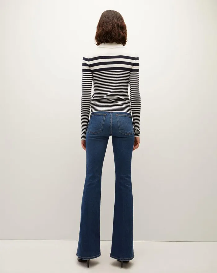 Sweaters Shop Veronica Beard Raj Striped Polo Top Ivorynavy