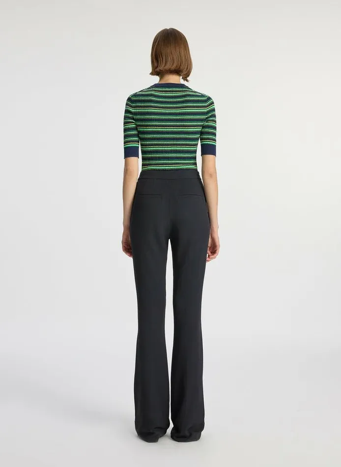 Sweaters Women ALC Fisher Fine Cotton Knit Top Navygreen Multi Sweaters Women ALC Fisher Fine Cotton Knit Top Navygreen Multi