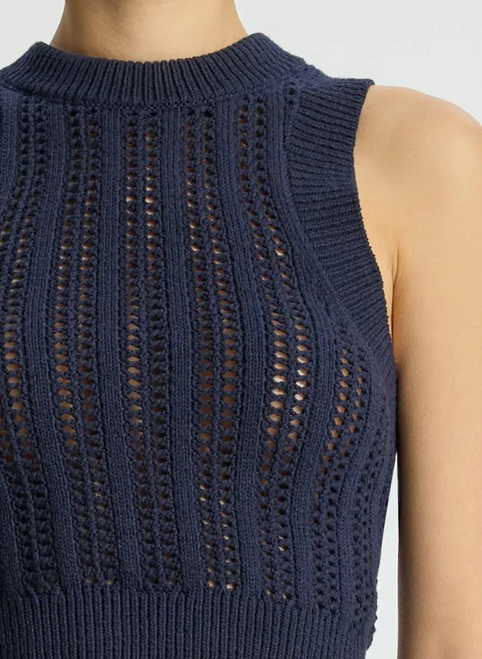 Sweaters Women ALC Jade Cropped Crochet Tank Navy Sweaters Women ALC Jade Cropped Crochet Tank Navy