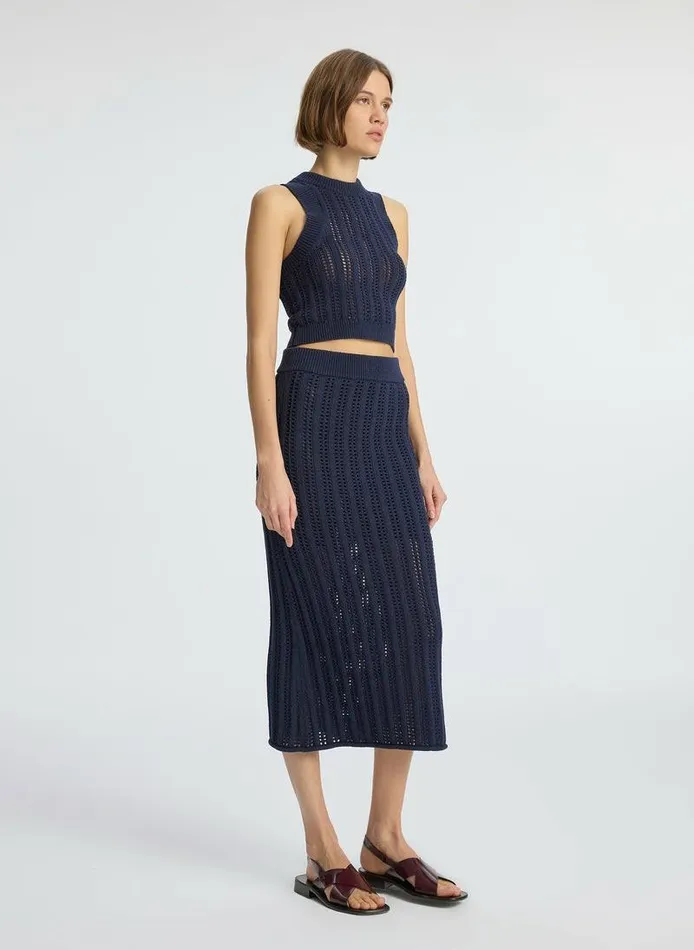 Sweaters Women ALC Jade Cropped Crochet Tank Navy Sweaters Women ALC Jade Cropped Crochet Tank Navy