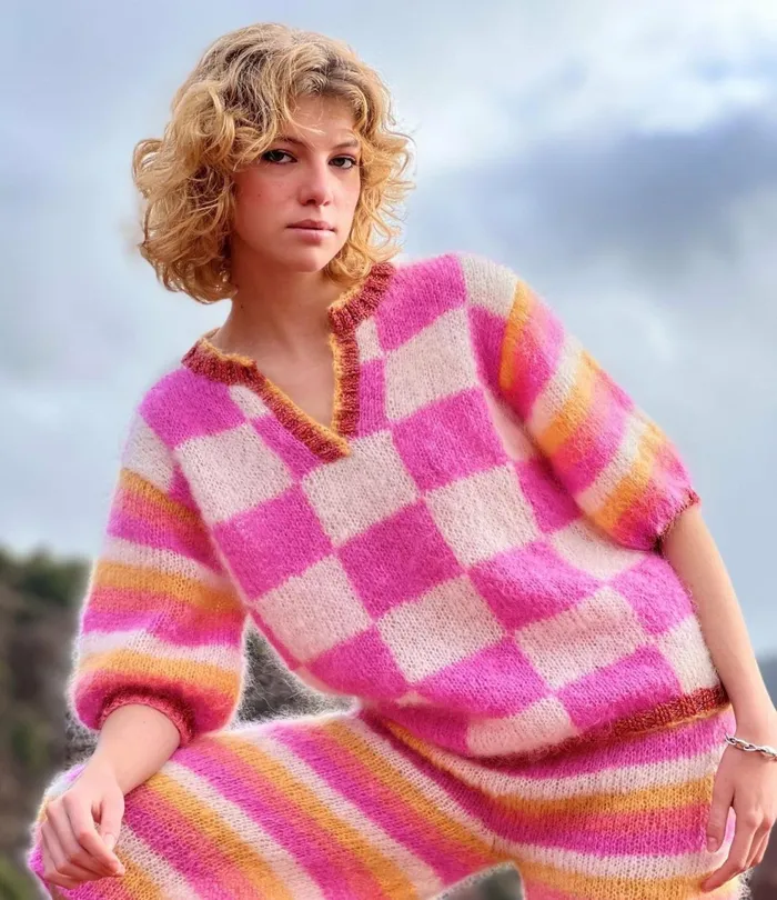 Sweaters Women Rose Carmine SWEATER BALLOON PIXELS SUNSHINE