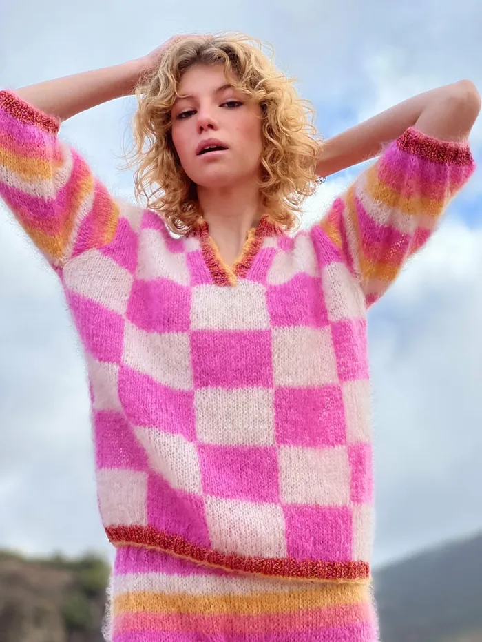 Sweaters Women Rose Carmine SWEATER BALLOON PIXELS SUNSHINE