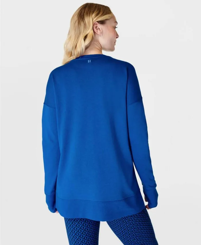 Sweaty Betty After Class Longline Sweatshirt Lightning Blue Clothing Sweatshirts Hoodies
