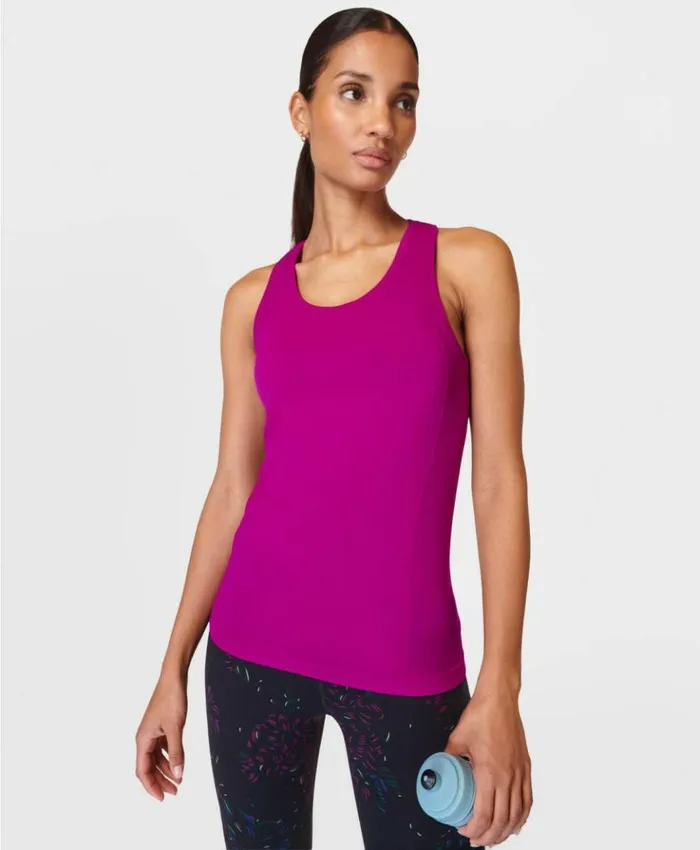 Sweaty Betty Athlete Seamless Gym Tank Magenta Fusion Purple Clothing Tank Tops