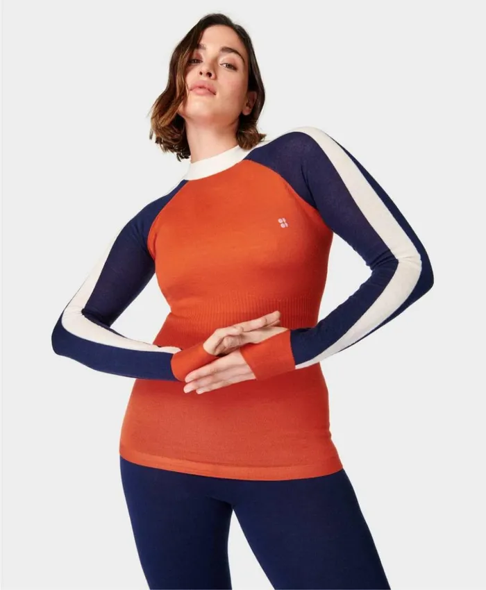 Sweaty Betty Colour Block Merino Base Layer Top Firebird Clothing Sweaters