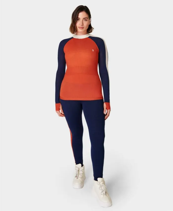 Sweaty Betty Colour Block Merino Base Layer Top Firebird Clothing Sweaters