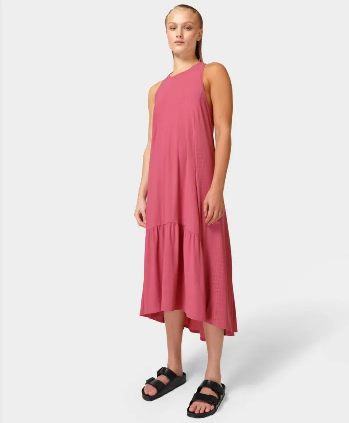 Sweaty Betty Explorer Ace Midi Dress Adventure Pink Clothing