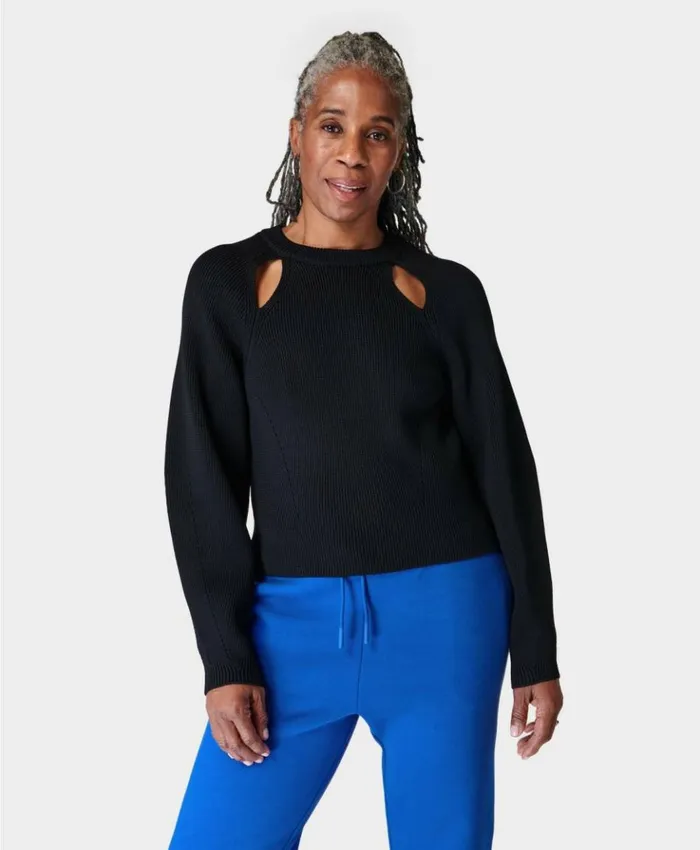 Sweaty Betty Nyx Cut Out Sweater Black Clothing Sweaters
