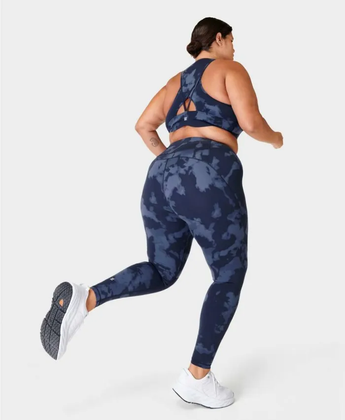 Sweaty Betty Power Workout Leggings Blue Fade Print Clothing Full Length