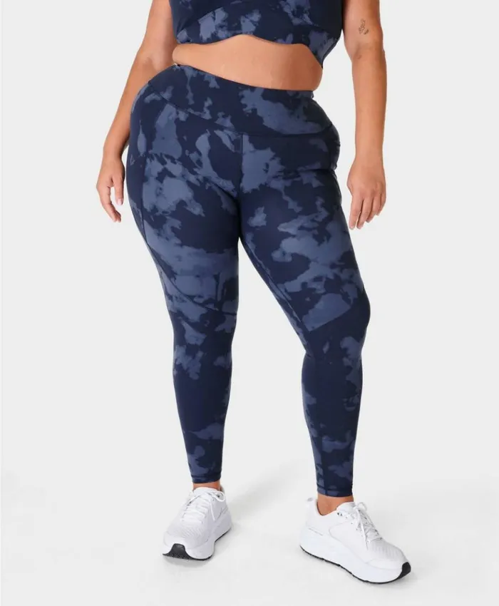 Sweaty Betty Power Workout Leggings Blue Fade Print Clothing Full Length
