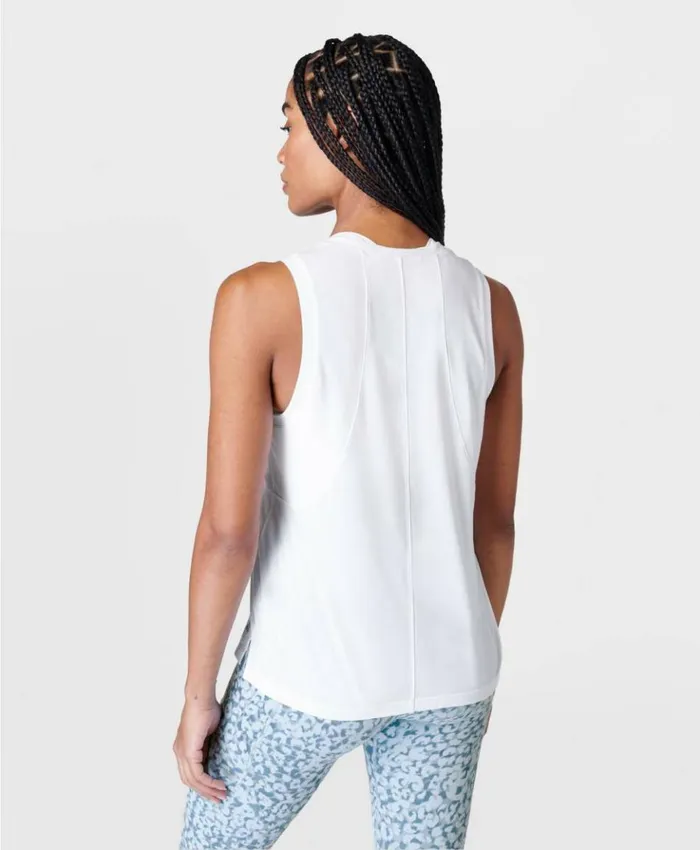 Sweaty Betty Soft Flow Studio Tank White Clothing Tank Tops