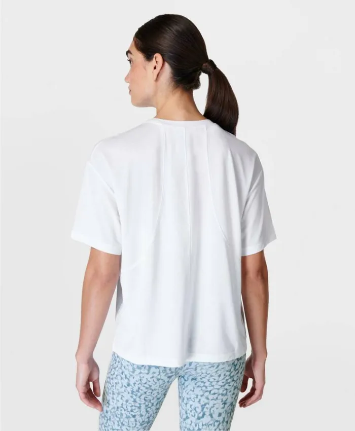 Sweaty Betty Soft Flow Studio Tee White Clothing TShirts