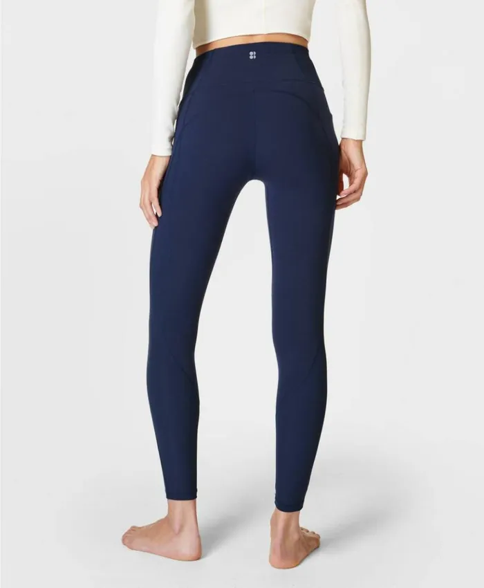 Sweaty Betty Super Soft Ribbed Yoga Leggings Navy Blue Clothing Full Length