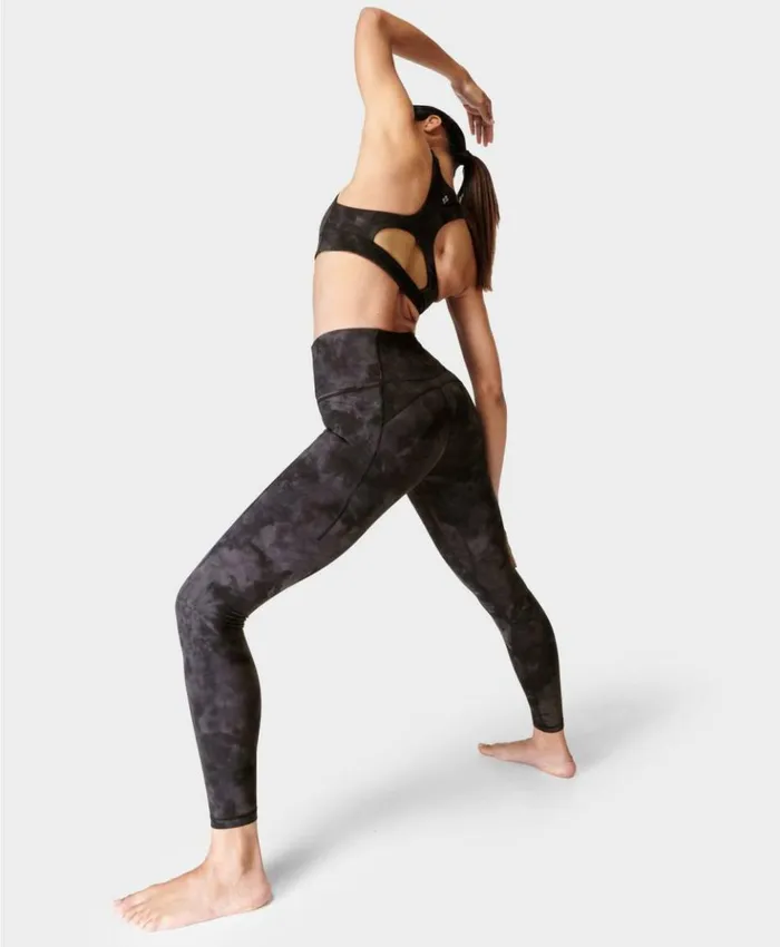 Sweaty Betty Super Soft Yoga Leggings Black Spray Dye Print Clothing Full Length