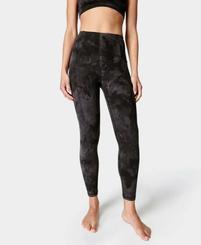 Sweaty Betty Super Soft Yoga Leggings Black Spray Dye Print Clothing Full Length