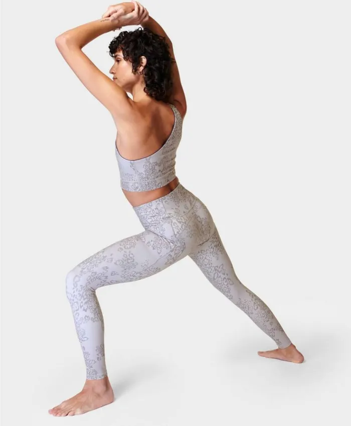 Sweaty Betty Super Soft Yoga Leggings Grey Smokey Leopard Print Clothing Yoga Pants