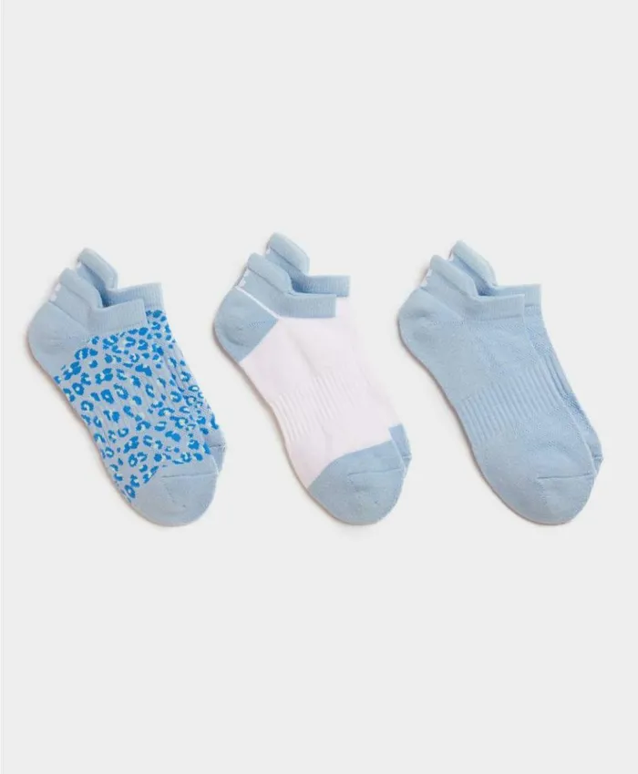 Sweaty Betty Workout Trainer Socks 3 Pack Breeze Blue AccessoriesClothing