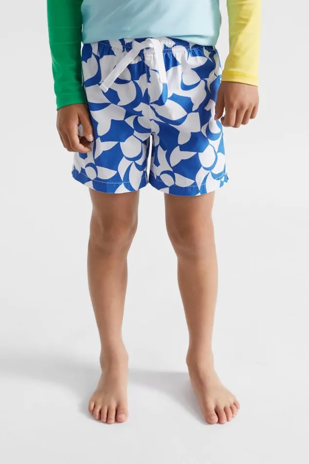 Swimwear Boy Seed Heritage Abstract Print Beach Short Deep Ocean Abstract