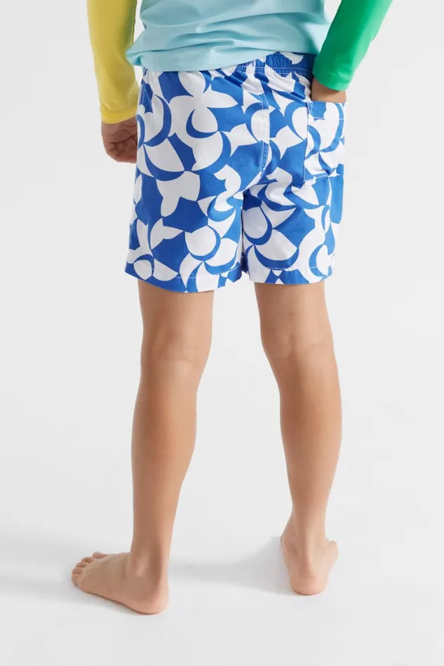 Swimwear Boy Seed Heritage Abstract Print Beach Short Deep Ocean Abstract