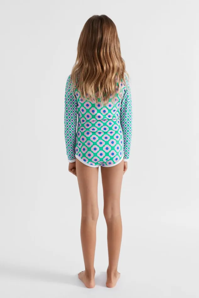 Swimwear Girl Seed Heritage Daisy Geo Rashsuit Jade Green