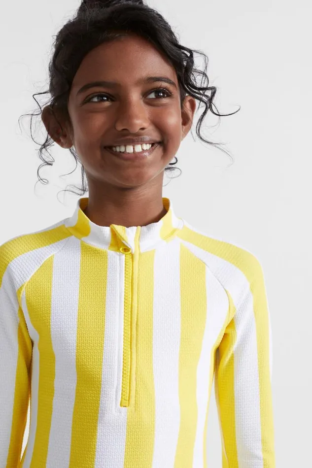 Swimwear Girl Seed Heritage Stripe Rashsuit Lemon Drop