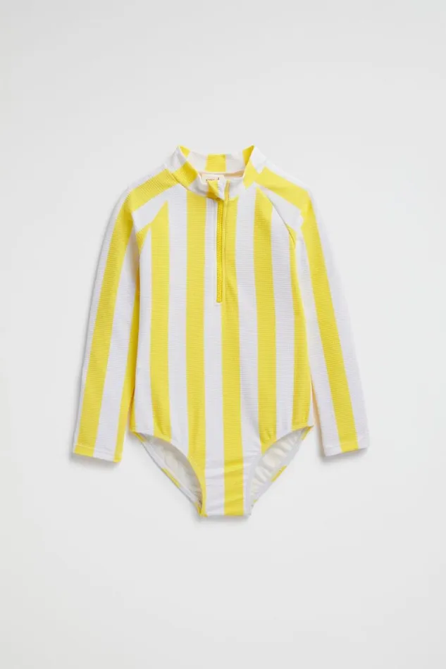 Swimwear Girl Seed Heritage Stripe Rashsuit Lemon Drop