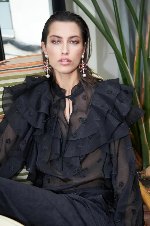 Sylvia Blouse 8211 Black Women Cras Shirts
