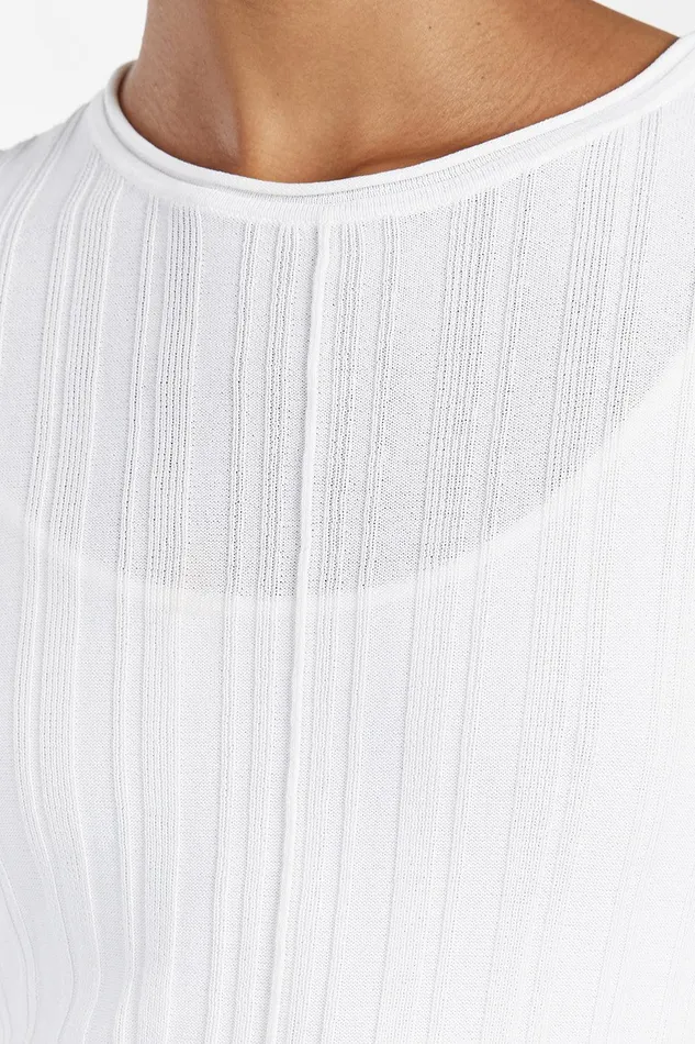 SYLVIA OFF WHITE KNIT MIDI DRESS Women DISSH Long Sleeve Dresses