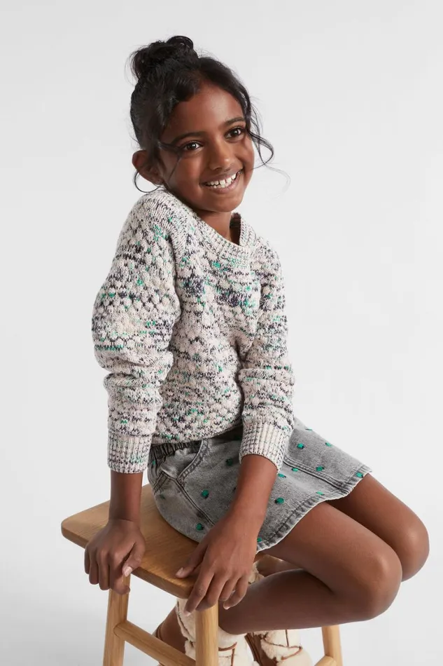 TShirts and Tops Girl Seed Heritage Popcorn Mixy Crop Knit Multi