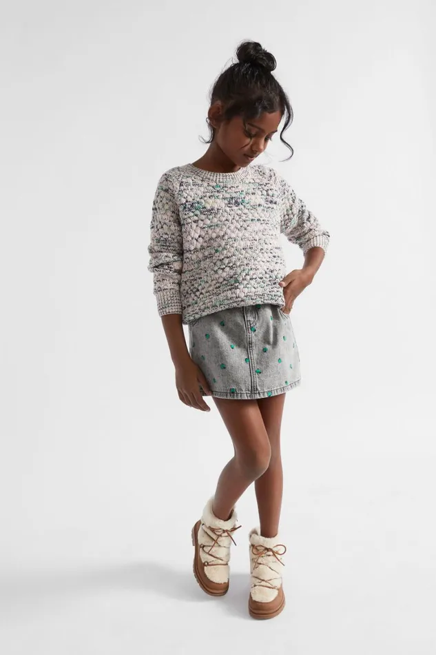 TShirts and Tops Girl Seed Heritage Popcorn Mixy Crop Knit Multi
