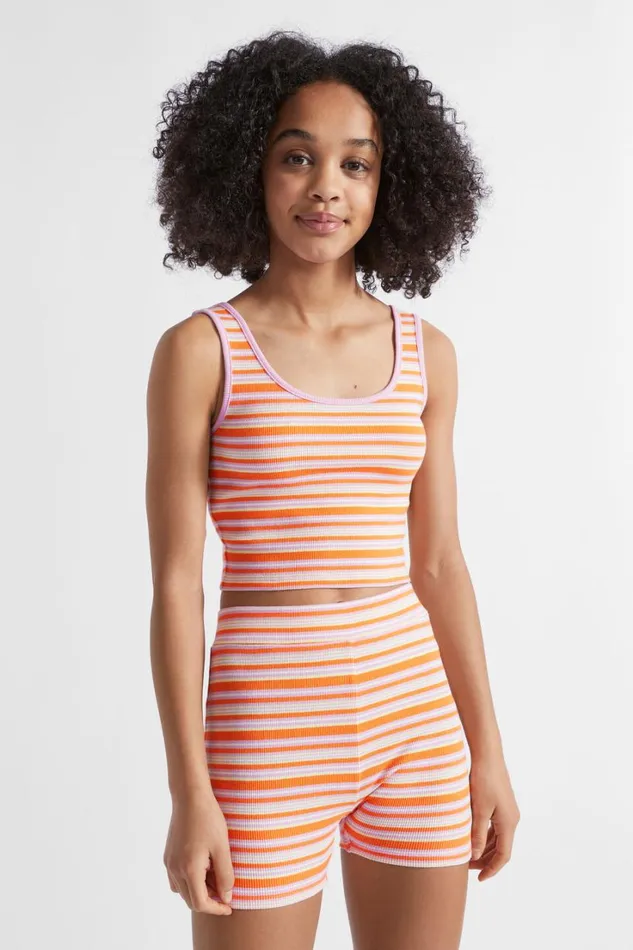 TShirts and Tops Teen Girl Seed Heritage Rib Crop Singlet Multi