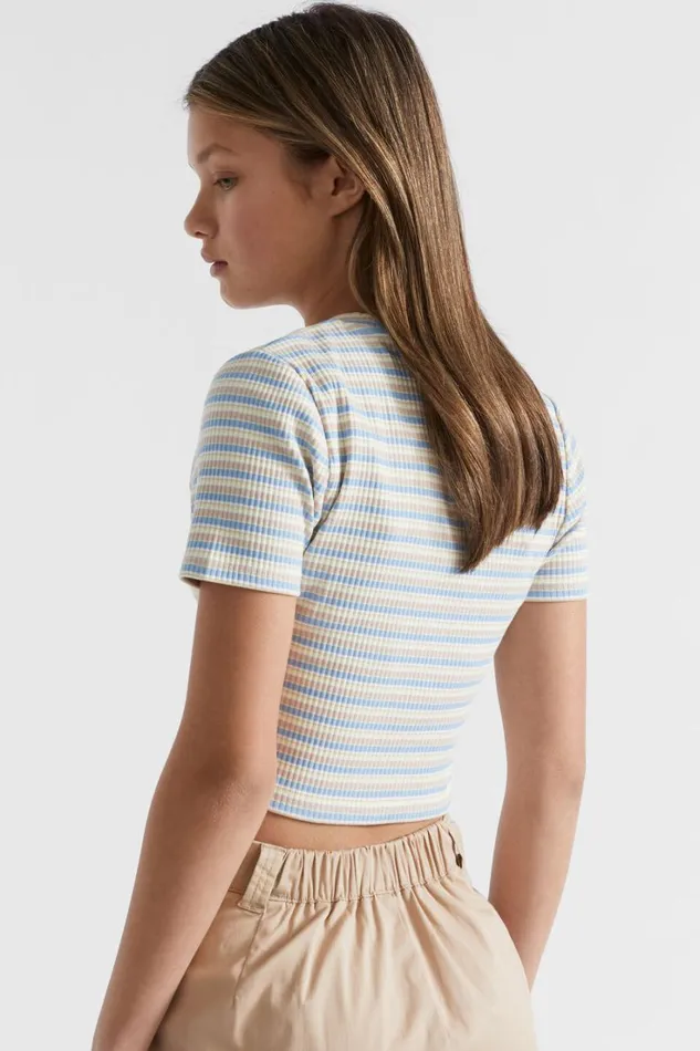 TShirts and Tops Teen Girl Seed Heritage Stripe Crop Rib Tee Multi
