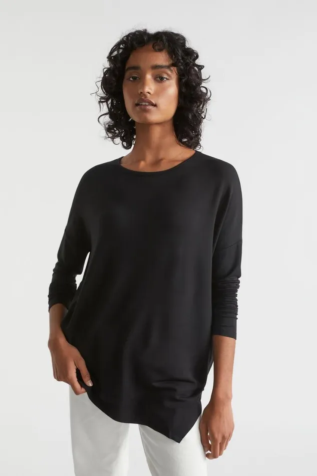 TShirts and Tops Woman Seed Heritage Core Asymmetrical Top Black
