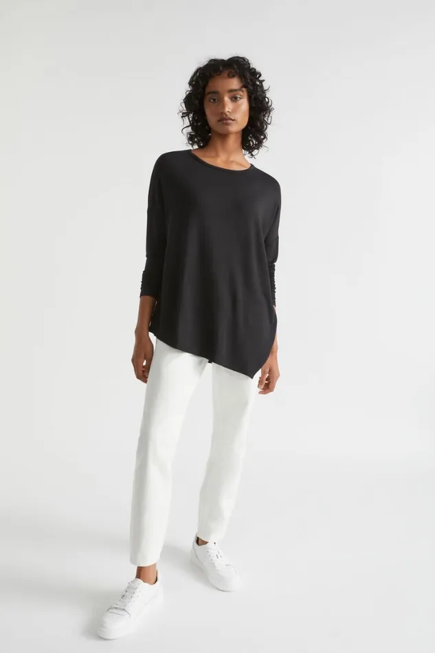 TShirts and Tops Woman Seed Heritage Core Asymmetrical Top Black