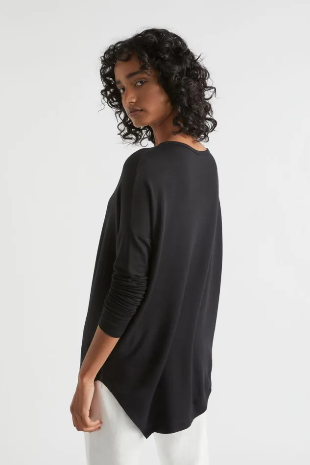 TShirts and Tops Woman Seed Heritage Core Asymmetrical Top Black